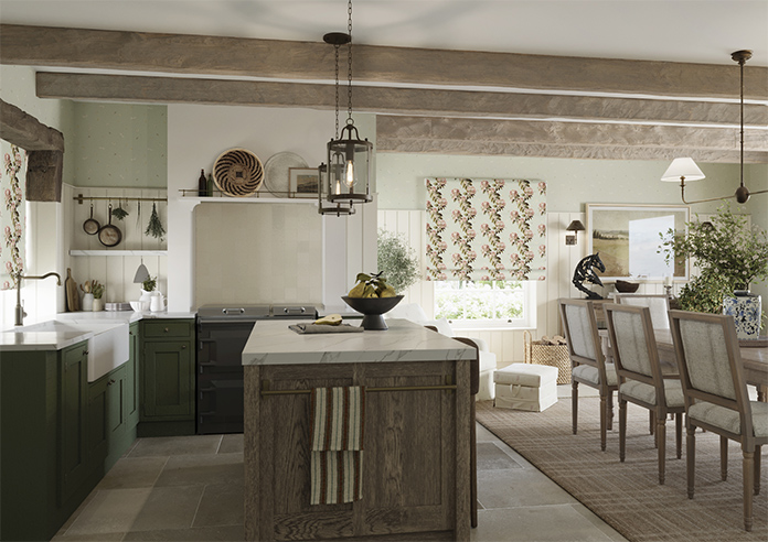 Upton, Aprils Bloom Bud Green - Twist&Fit Roman Blind - Image 6